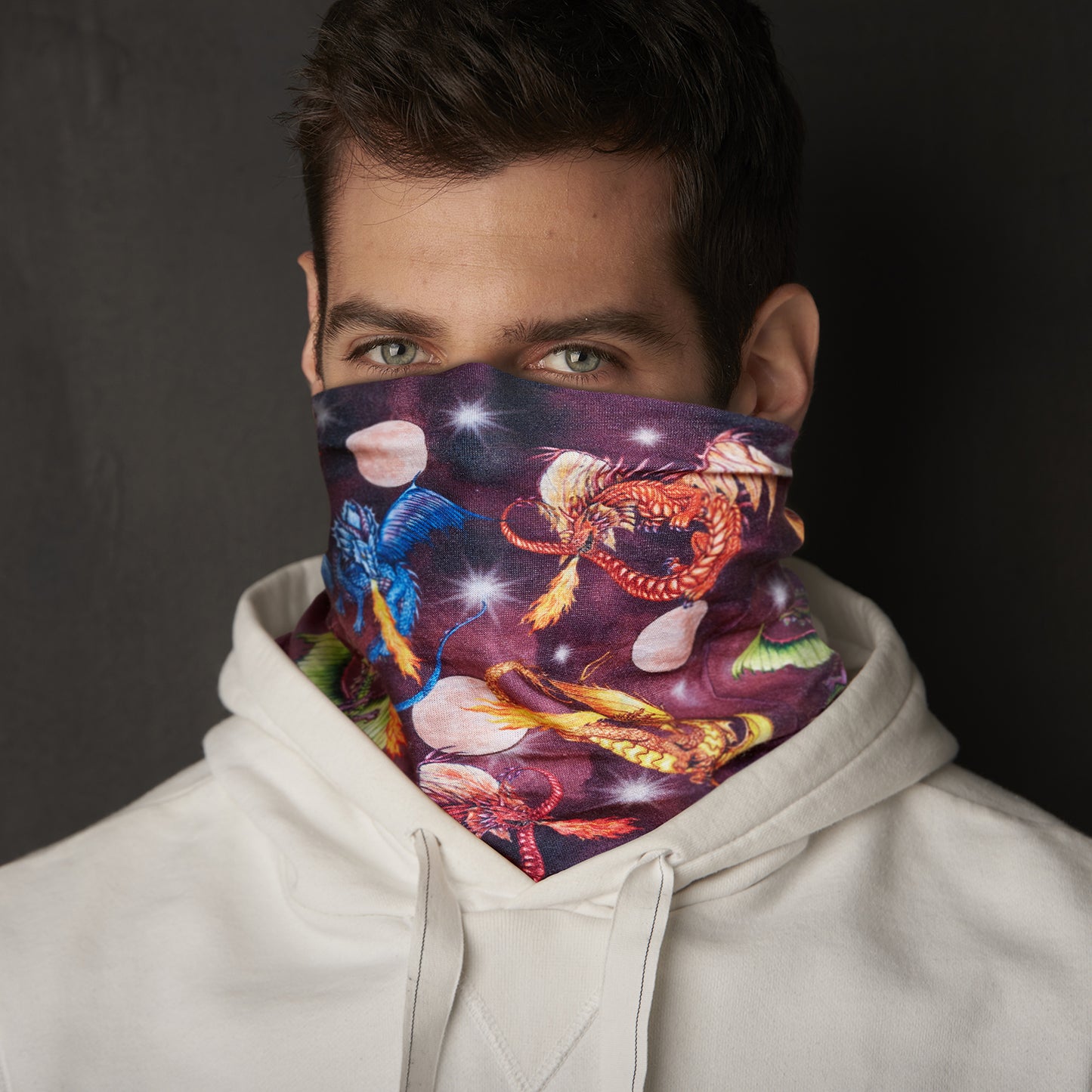 Multifunctional Snood Bandana Headwear Neck Tube Gaiter Face Covering Bodylife Fire Dragon Seamless